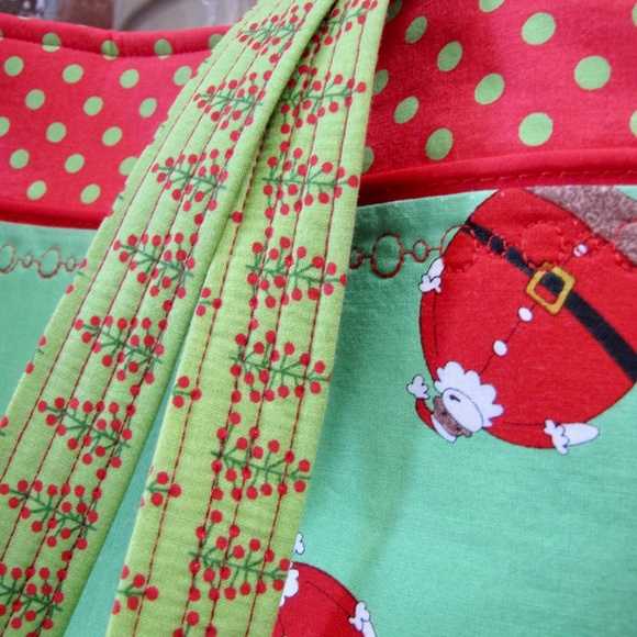 Handmade Tote Bag Purse Christmas Sock Monkey Made in USA OOAK - Picture 2 of 7